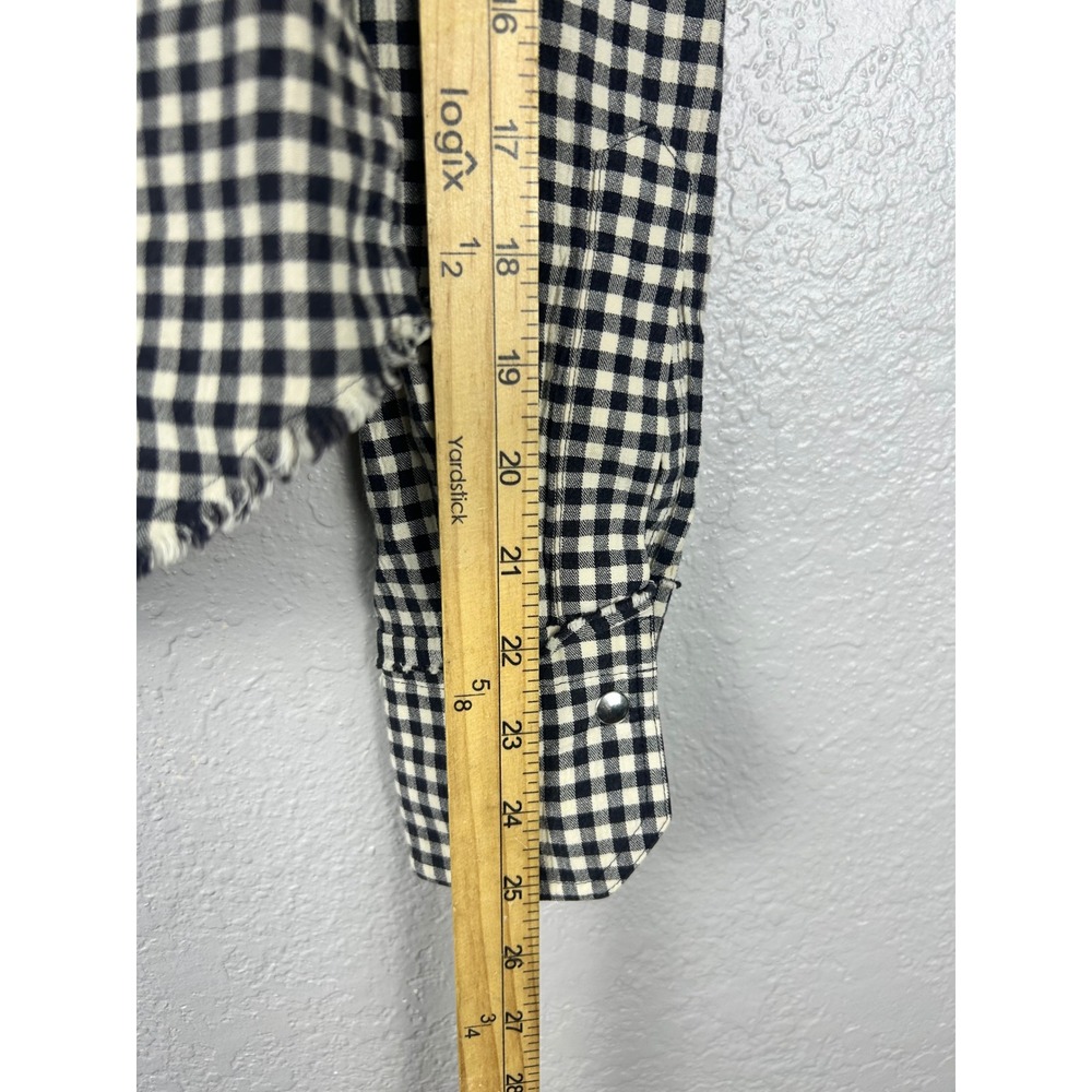 Helmut Lang Gingham Cotton Wool Snap Button Down Shirt Black White Small - Picture 9 of 10